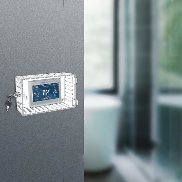 Universal termostatlåseboks med nøgle, klar stort termostatdæksel til termostat på væg, termostatbeskyttelse passer til termostater 7h X 4,5w tommer eller lille