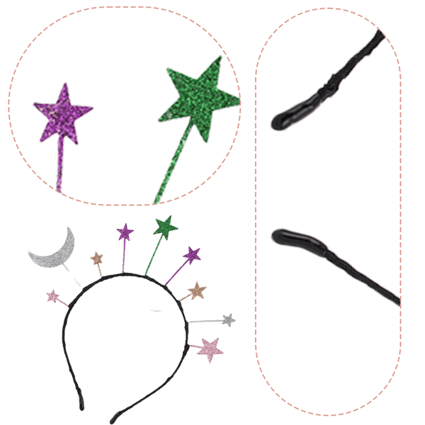 Glitter Hårbøyler Søte Måne Stjerne Hjerte Hårbøyle Hodeplagg Bursdagsfest Krone Tiara Hodeplagg, shape3
