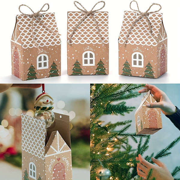 Husformad presentförpackning, 50 stycken - Julkalender fyllningsbox - Jul liten presentförpackning