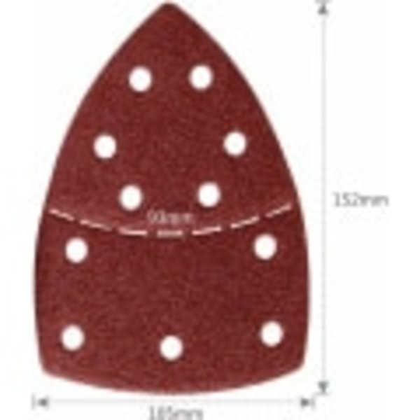Sandpapir, til Bosch PSM 100A, PSM 160, PSM 200 AES, PSM 18, PDA 180, PSM 160 A/PSM 80/PRIO, 105 mm x 152 mm, pakke med 60, korn P40