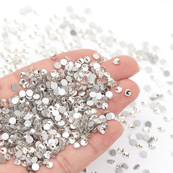 Flatback Rhinestones, til Håndværk Negle Dansekostumer, Flat Back Neglekrystaller, Hvid