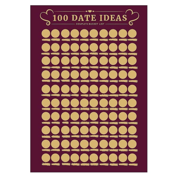 Bestselgende i 2024 100 datoer ideer Scratch Plakat Par Eventyr Motivasjonssjekkliste for par(GTA223
