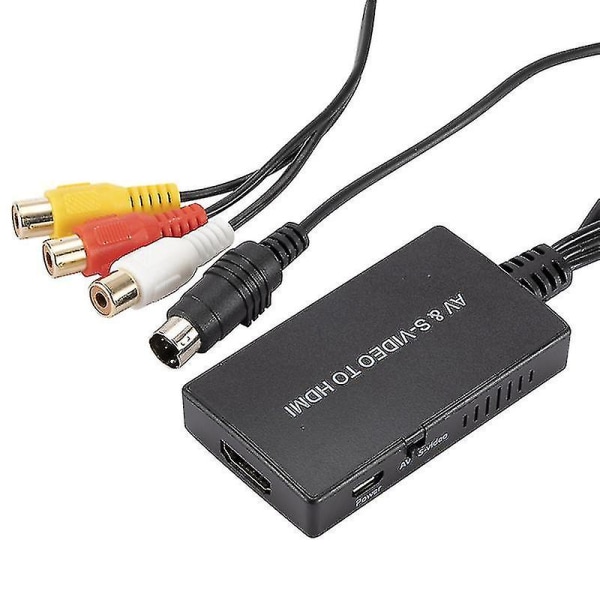 S-video til HDMI-omformer Av-til-hdmi-adapter Rca-konverteringsstøtte 1080p