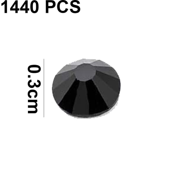 Flat Backs Rhinestones Nail Arts, svart