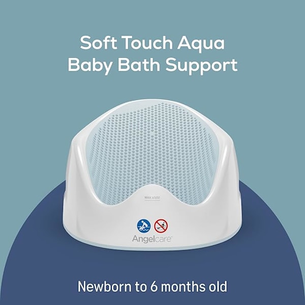 Soft Touch Baby Badekarstativ - Grå - Vandstandsindikator, Skridsikker, Komfortabel og Sikker for Nyfødte og Babyer op til 6 Måneder