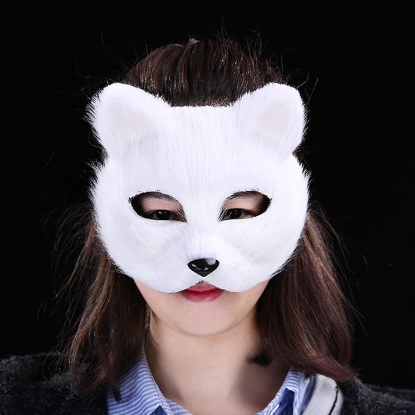 Masquerade Masque Fashionabla Elegant Halv-ansiktsfest Fox Furry Eye Masque för flicka