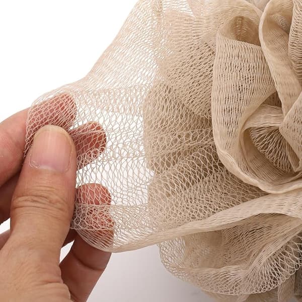4-pakning nettingpouf badesvamp - nettingloofah kroppseksfolierende dusjball dusjsvamp