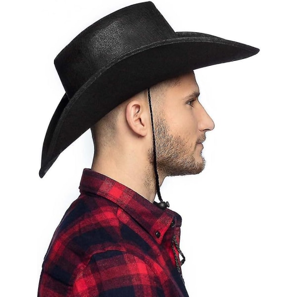 Vuxen svart cowboyhatt