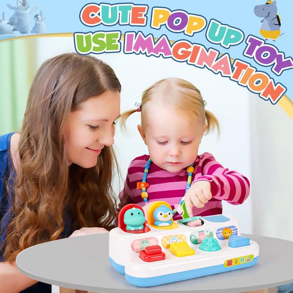 Baby Pop Up-leksaker för 9 12 18 månader, Sensoriska leksaker för bebis 1 år gammal