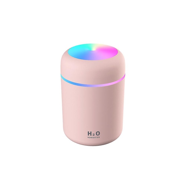 Färgglad Cool Mini Luftfuktare Med 300 Ml Vattentank rosa