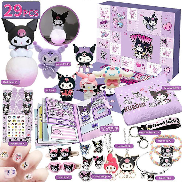 2024 Christmas Arrival Calendar Kuromi My Melody Cinnamoroll Sanrio Toy Accessories