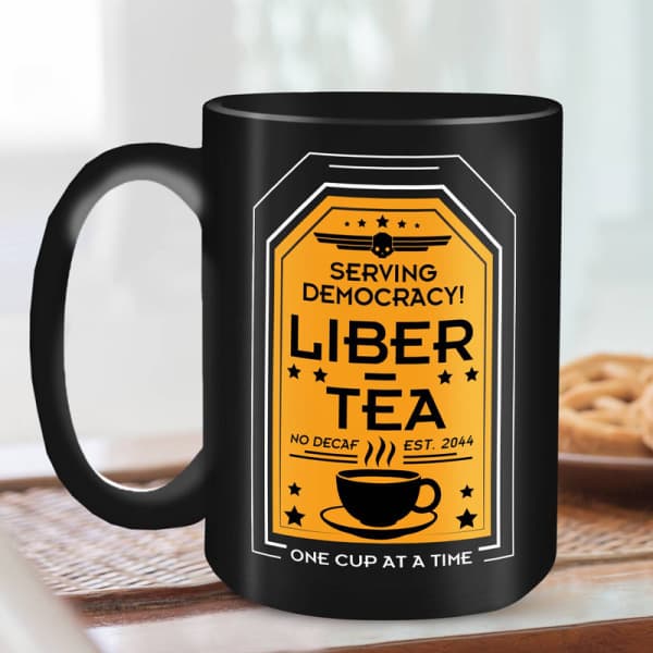 Keramisk mugg för Helldivers 2, 33 cl Liber-Tea kopp, tål diskmaskin, tål mikrovågsugn, lämplig för te, kaffe och drycker A