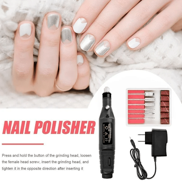 6-läges nagelfil (elektrisk) svart