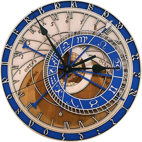 12 tuuman Prahan astronominen seinäkello 12 hiljainen kvartsikello Constellation olohuoneen kello