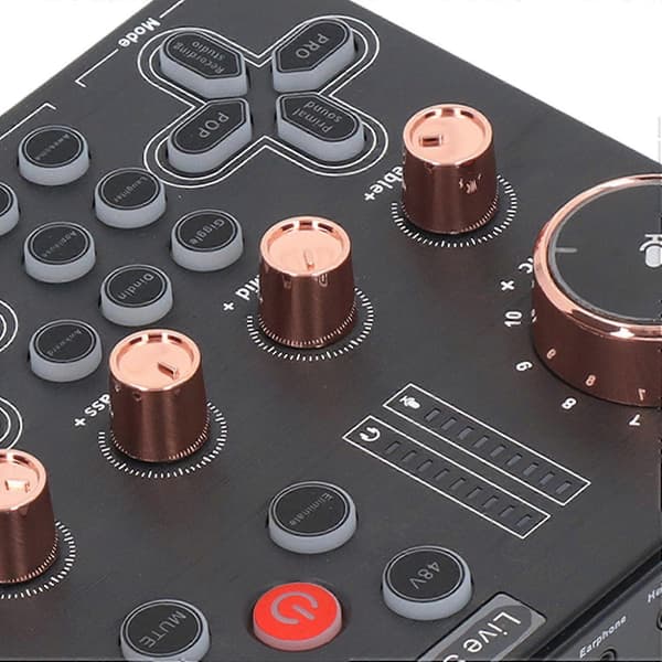 Live lydkort stemmeforvrenger lydplanke Bluetooth lydmikser for gitaropptak og spilling