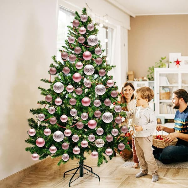 Julepynt, matchende rød og hvit julepynt, uknuselig pynt