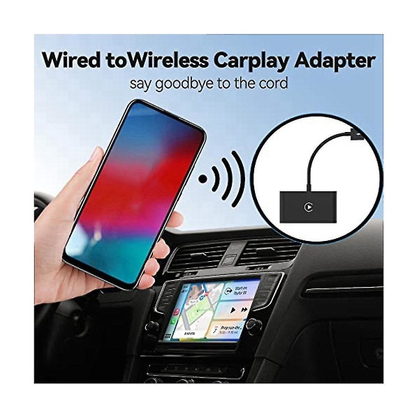 Trådløs Carplay til kablet Carplay Car Trådløs Hurtig og nem brug Passer til fra 2015 & Ios 10+ (sort)