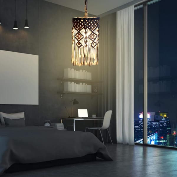 Taklampskärm för vardagsrum, sovrum och badrum, glödlampa ingår inte (stickad)
