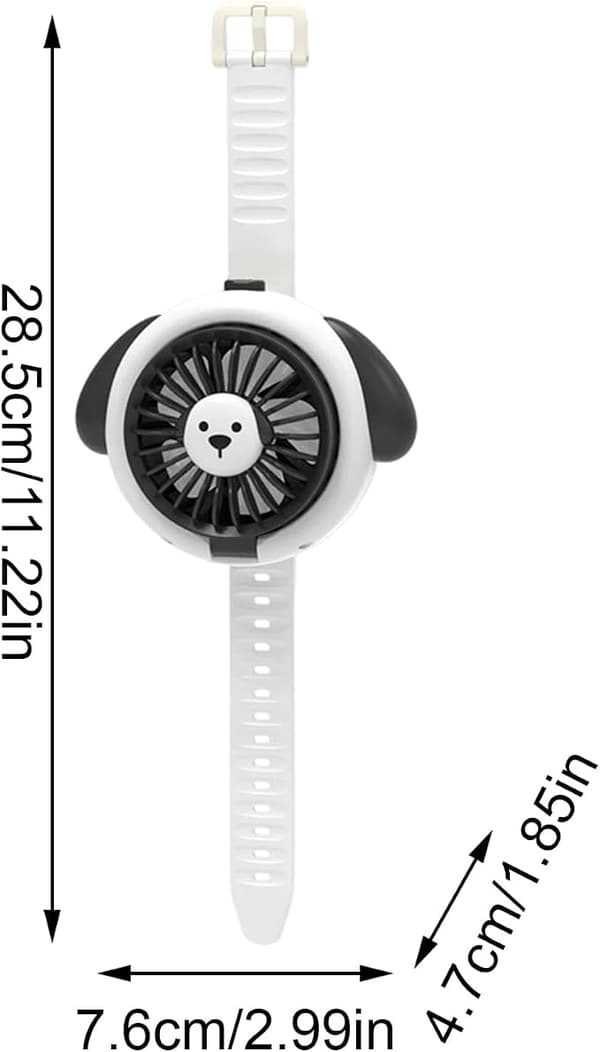 3-hastigheds genopladelig håndledsventilator, urformet, håndfri bærbar køleventilator.
