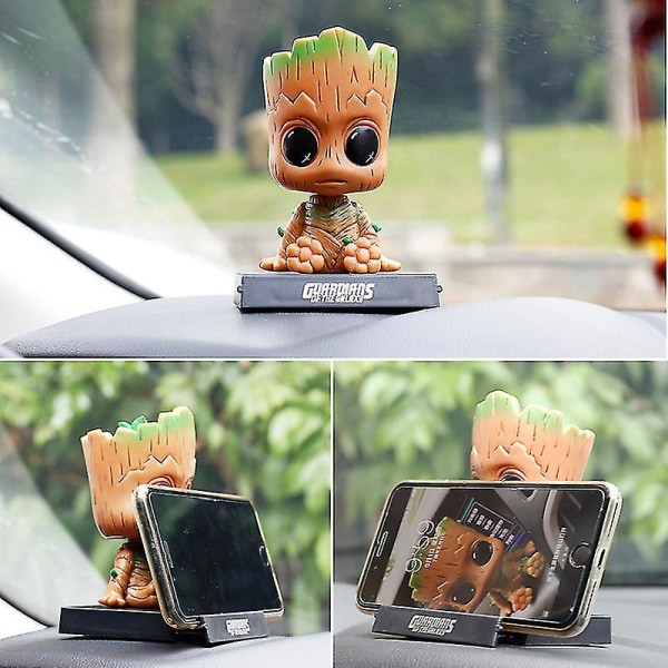 Cartoon Groot Car Dash Bobblehead Action Figur Søt Anime Groot biltilbehør
