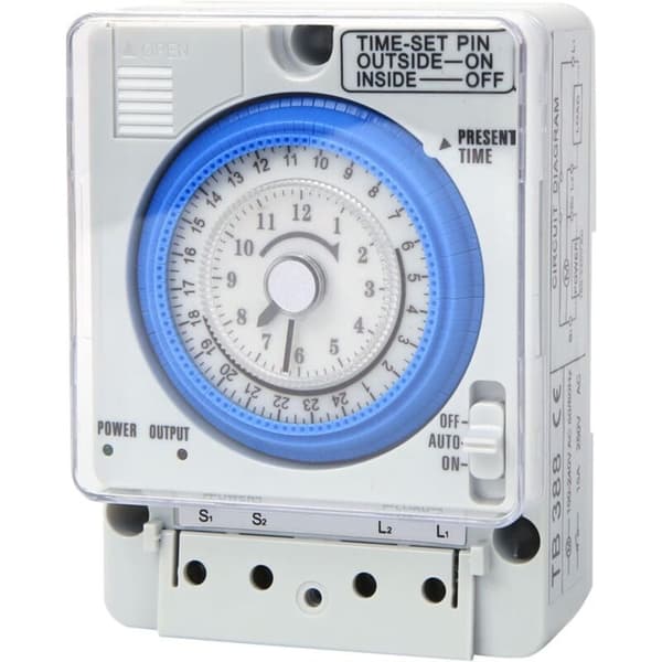 AC220V 10A Mekanisk Timerkontakt – 15 Minutter til 24 Timers Programmering – Manuel/Automatisk Styring – Til Belysning og Udstyr