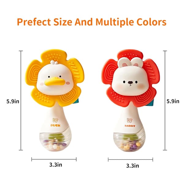 2 stk. babyrangler bidelegetøj 3-6 måneder, babylegetøj til 0-6 måneder