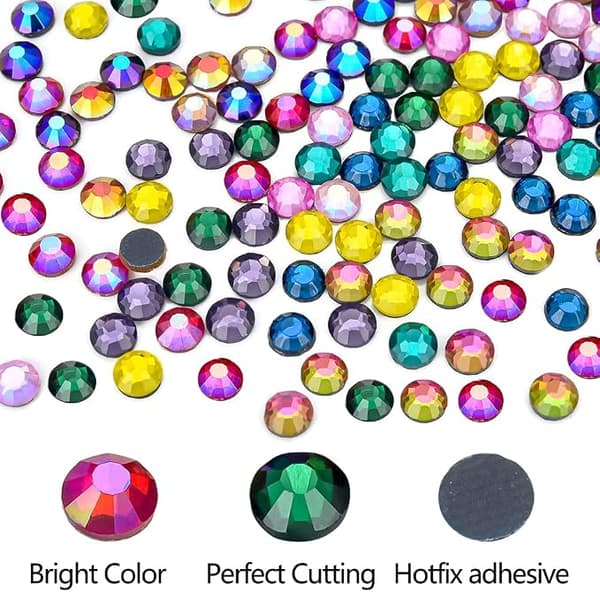 24 Gitre 17280 Stk. SS6 2mm Hotfix Rhinestones Sæt, Flad Bagside DMC Rhinestones til Tøj DIY Dekoration