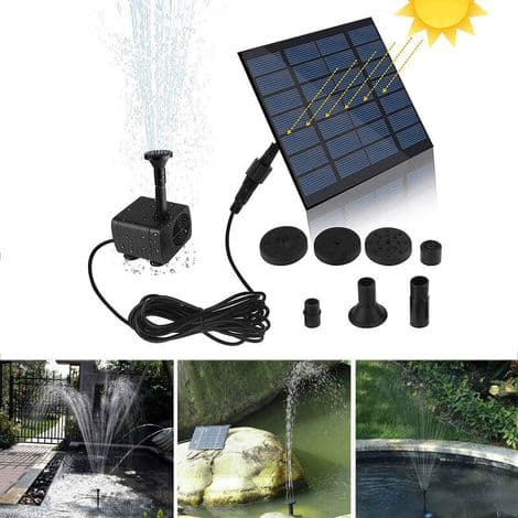 Minisolfontanpump - 7V 1.2W solpanelssats - Dränkbar borstlös - Vattencirkulation för trädgårdar och dammar