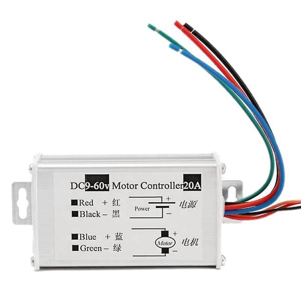 Motorhastighetsregulator Dc9v 12v 24v 48v 60v 20a Pwm Motorhastighetsregulator Regulator Driver 0-1200w