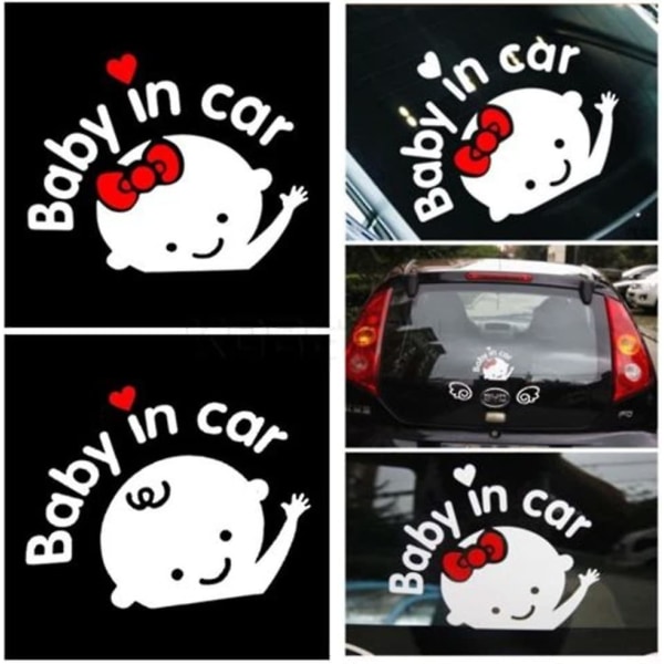 Lidenskaben Baby i bil vinker klistermærke Baby om bord skilt til bil, Børn i bil mærkat Sikkerhedsskilt Sødt bil mærkat Vinyl bil mærkat