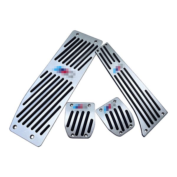 Sort 3 stk. boret automatisk M Sport Pedal Kit skridsikre gasbremse fodstøttepedaler passer til E36 E39 E46 E87 E90 E92 E93 X1 med komplet monteringsværktøj Black Automatic Transmission (3pcs Set)