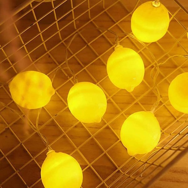 10 Led-sitruunaketju valopallonauha Fairy Light -juhlavalot Maapallon valaisin Paristokäyttöinen ketju joulujuhlakoristeeseen (keltainen 1kpl)-