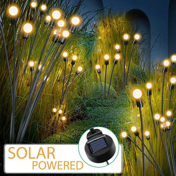 Solar Havelamper 2 Pak, 10 LED Solar Lamper, Udendørs Solar Lamper Vandtætte, Solar Lamper, Sankt Hans Orm Have Lamper