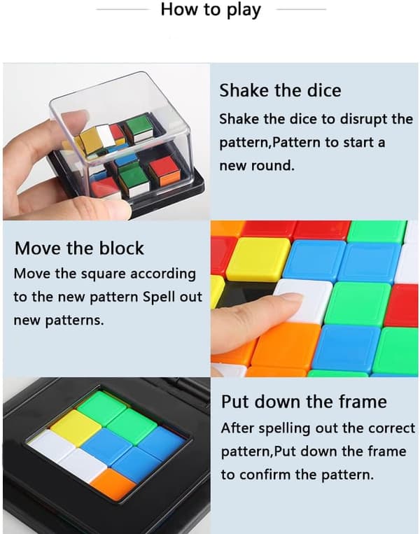 Race Magic Block Brettspill - Genius Square Sekvenspuslespill for gutter og jenter 5+