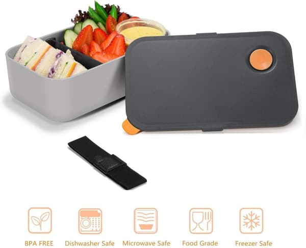 Bento Box med bestik, madkasse egnet til mikroovn