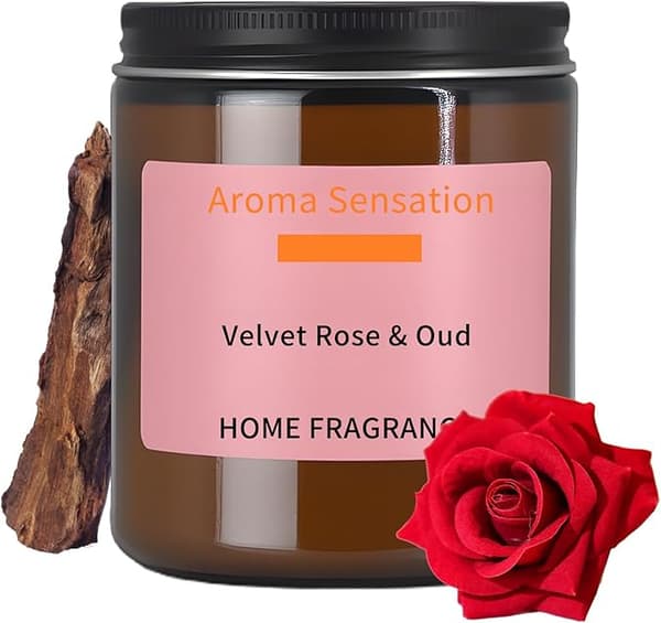 Rose Glass Sojalys, 80t lang brennetid, Elegant gave til kvinner