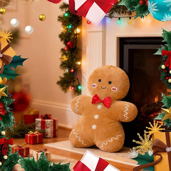 Pepparkaksgubbe Kudde 30 cm Plyschfigur Juldekoration