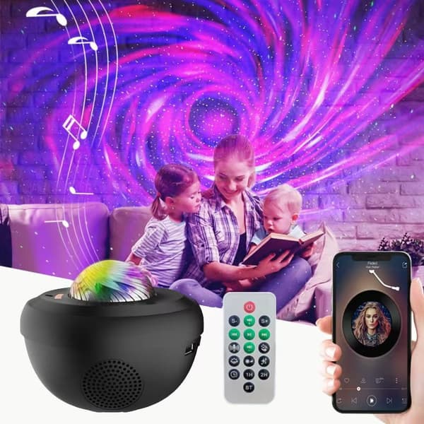 Stjärnprojektor med Bluetooth-högtalare - Ditt eget mångfärgade galaxljus