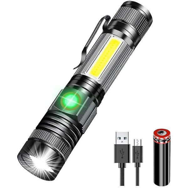 Led Ficklampa - Handhållen ficklampa med justerbar fokus, Super Bright Pocket Torch
