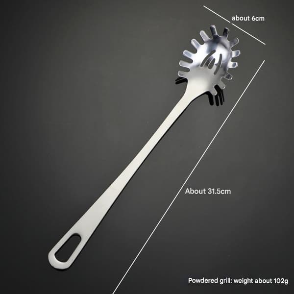 Spaghettiskje, lengde: 31,5 cm, rustfritt stål, funksjonell form, sølv