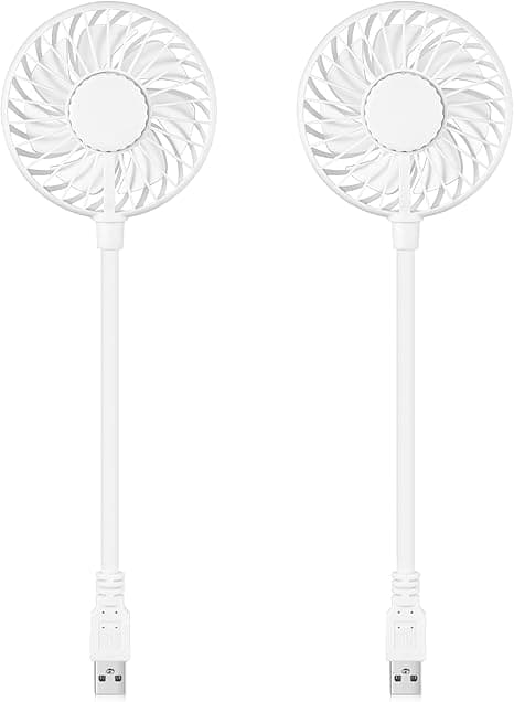 2 st USB Mini Roterbara Skrivbordsfläktar, Bärbara Tysta Kylfläktar