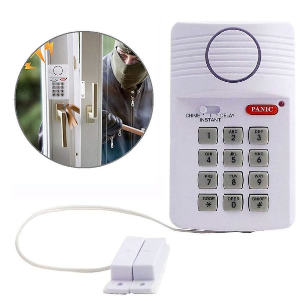 Loud Wireless Door Alarm Security Pin Panic Keypad Office Garage Shed