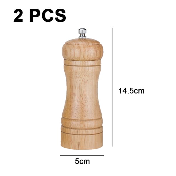 Salt- og peberkværne, egetræs salt- og pebermøller med keramisk rotor, 2 stk. egetræ primær farve 12,7 cm