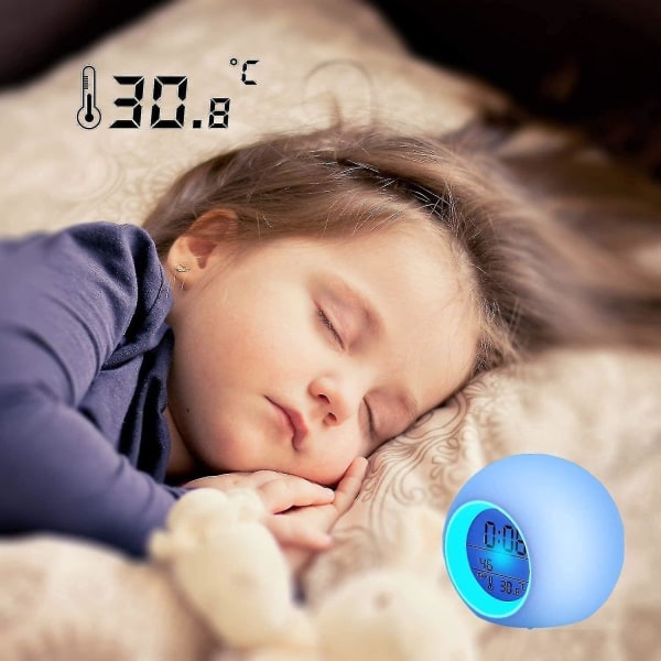 Børnevækkeur, LED-vækkeure med 7 farveskiftende natlys, Wake Up Digital Clock til børn, snooze Touch