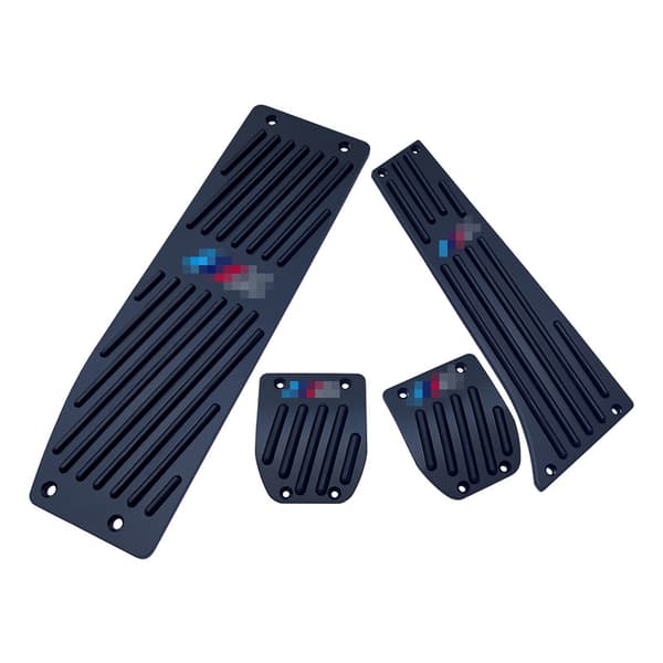 Sort 3 stk. boret automatisk M Sport Pedal Kit skridsikre gasbremse fodstøttepedaler passer til E36 E39 E46 E87 E90 E92 E93 X1 med komplet monteringsværktøj Black Automatic Transmission (3pcs Set)