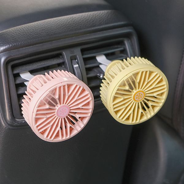 3-växlad USB-bilfläkt för bilventilationsfäste, bilkylare för sedan SUV-fordon, med LED-ljus, rosa