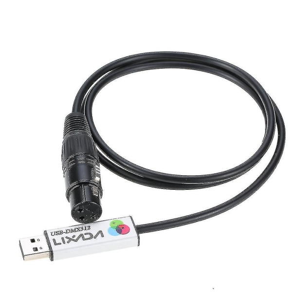 Lixada USB til DMX-interfaceadapter LED DMX512 computer PC scenebelysningscontroller dæmper--606