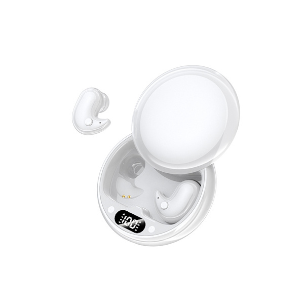 Bluetooth 5.3 Søvnørepropper True Wireless Mini In-Ear Sidesoving Løping Sport Hodetelefoner white