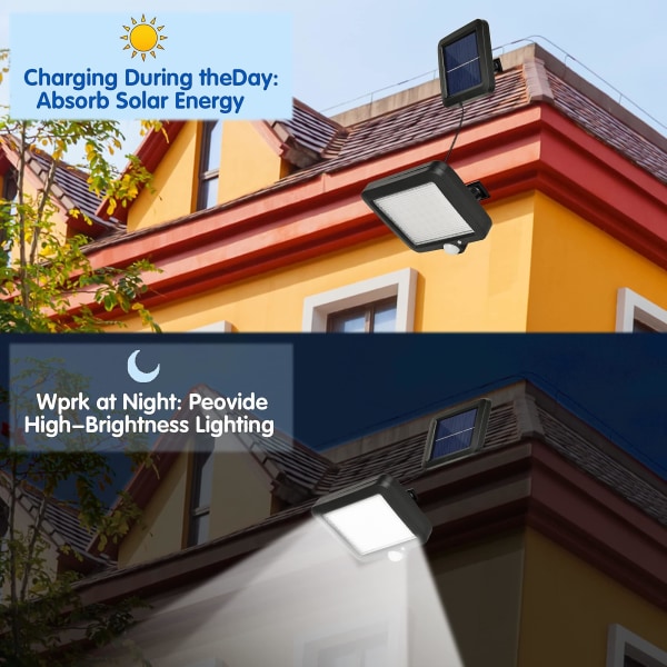 Solar Floodlight Med Bevægelsesdetektor Spot Lampe Udendørs Led Lys Belysning Solar Lampe Udendørs Bevægelsesdetektor 3 Stk