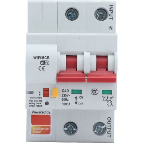 2P 16A AC220V Smart Strømbryter, WiFi/Bluetooth/App-kontroll, Overspenningsvern